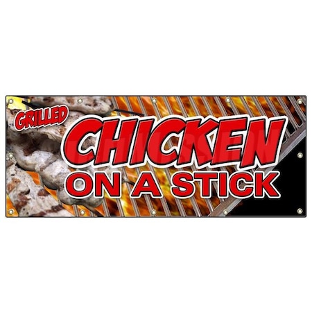 Signmission CHICKEN ON A STICK BANNER SIGN grilled skewer shish kabob grilled B-120 Chicken on a Stick